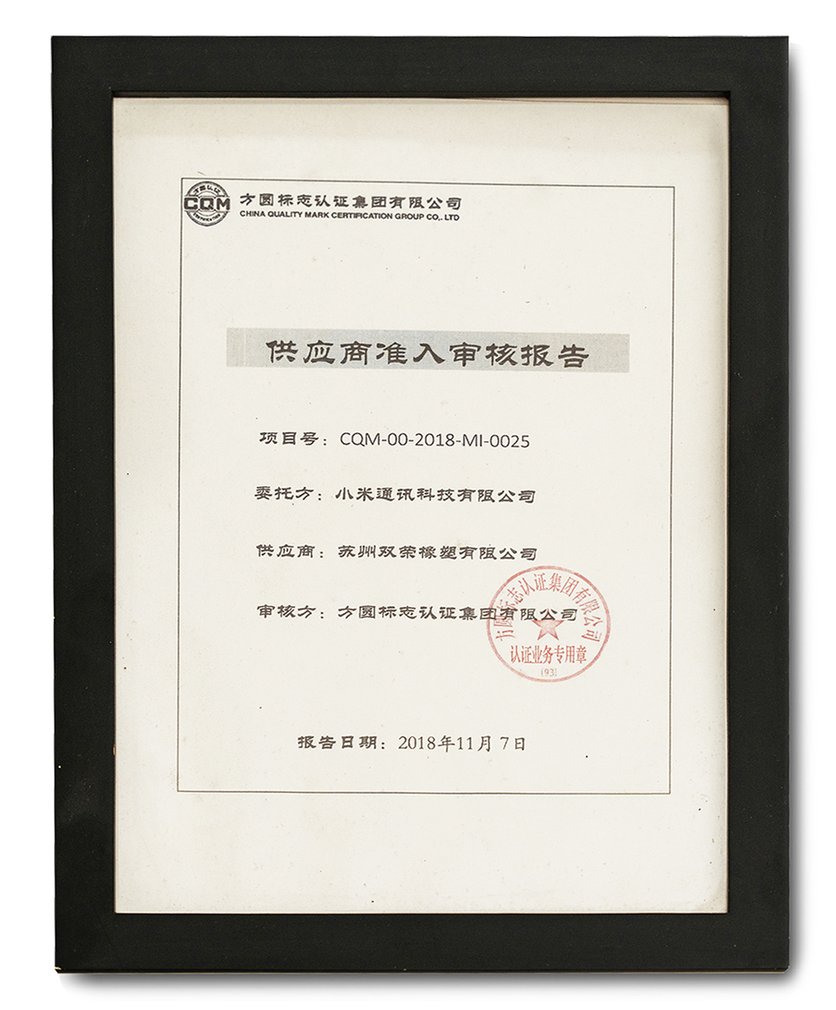 供应商准入审核报告